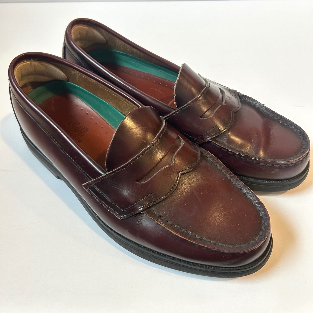 Red Wing Penny Loafers Mens 9.5 Burgundy Oxblood Leather Classic Moc Toe Slip On